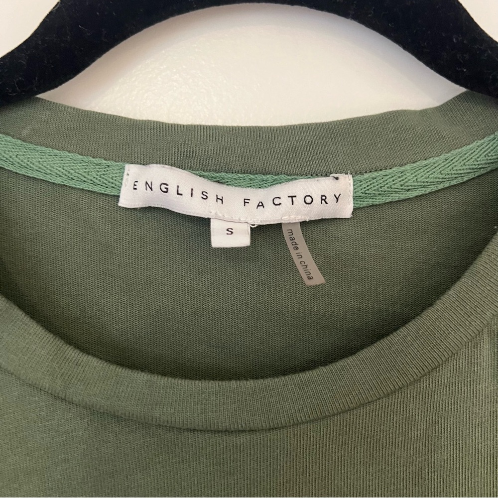 English Factory Ruffle Sleeve Blouse Dark Green - Picture 3 of 7